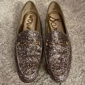 Sam Edelman gold glitter loafers